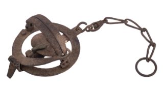 A late 19th /early 20th century circular steel pole trap,