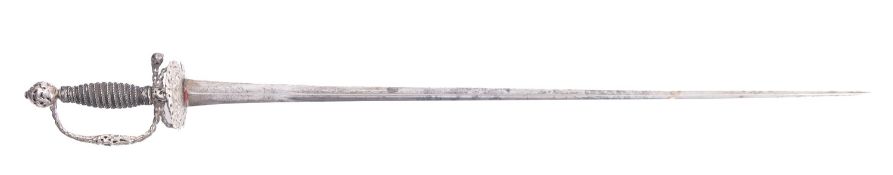 A Mid 18th century Continental white metal small sword,