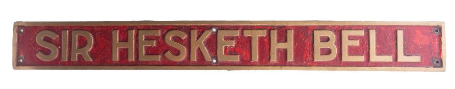 The brass engine nameplate for the East African Railway 60 Class 'Garrett' steam locomotive .