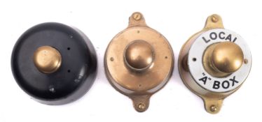 A BR signal box brass bell push 'Local 'A' Box',