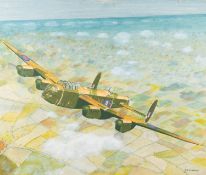 Jack Wooldridge (British, 20th Century) - A Lancaster - Watercolour on board - 63.