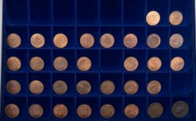 Four trays of high grade pennies 1936 to 1937, with high grade half pennies 1937 onwards,