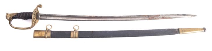 A 19th century French 1845 Model Infantry Officer's sword,