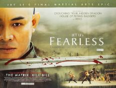Four British quad film posters, 'Alfie', 'Poseidon', 'Syriana', and 'Frealess''.