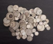 Approx. 400g of pre 1947 silver coinage, including 3d.