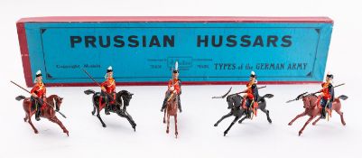 Britains toy soldiers, set 153, Prussian Hussars: Types of the German Army, 5 mounted figures,