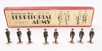 Britains toy soldiers, set 1541, Territorial Army, Present Arms (Green Uniform),