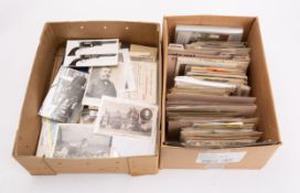 A collection of early 20th century postcards, various subject matter including WWI,