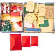 Three boxed Bayko Building sets, comprising No.2 Building set, No.3X and No.2X Connecting sets.