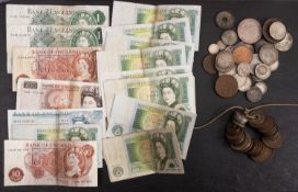 A mixed group of British and world silver with some copper, including 1834 William IV shilling,