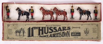 Military Interest: W. Britains Toy Soldiers, 11th Hussars (dismounted), boxed.