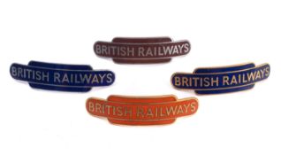 Four BR Enamel totem cap badges by J Gaunt ,