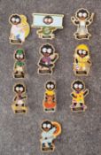 A collection of ten Robinson Golly badges, 'Historical Events' circa 2001,