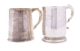 Sailing interest; A George VI silver mug by C Shapland & Co (Stanley Shapland), London 1937,