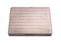 An Art Deco silver cigarette case by Thomas Callow & Son, London 1927, also stamped Callow,
