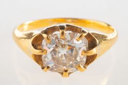 A diamond ring, claw set with a cushion-cut diamond, diamond approx. 1.62 carats, (approx. 7.