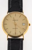 Geneve a 9ct gold gentleman's wristwatch the round dial signed Geneve,