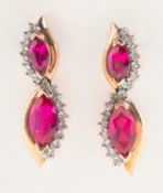 A pair of drop earrings,