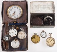 A group of various pocket and wristwatches including Warner,