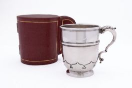 A George V silver cased christening mug by Goldsmiths and Silversmiths Company Ltd, London 1926,