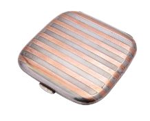 An Art Deco silver cigarette case by Sampson Mordan & Co, London 1920, of round square shape,