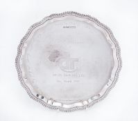 An Elizabeth II silver presentation salver by A.