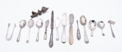 A mixed group of silver including;