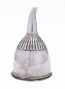 A George III silver two part wine funnel probably by Thomas Wallis II marks rubbed, London 1805,