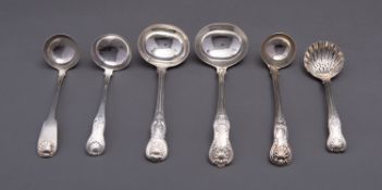 A George IV Scottish Kings pattern silver toddy ladle by AM, Edinburgh 1828, single struck,