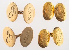 Two pairs of cufflinks,