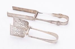 A pair of George IV silver King's pattern Asparagus serving tongs by George Unite, London 1833,