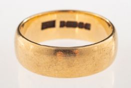 A 9ct gold wedding band, UK hallmark, size S1/2, 6.2grams.