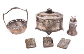 A mixed group of Continental silver plate including;