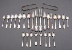 A mixed group of silver flatware to include;