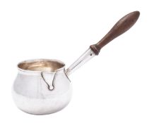 An 18th century provincial silver brandy pan,