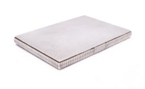 A Swedish Art Deco silver cigarette case, after 1912, of rectangular form, with invisible clasp,