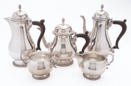 An Elizabeth II five piece tea and coffee service by Barker Ellis Silver Co, Birmingham 1964,