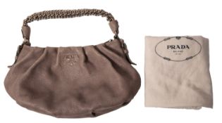 Prada. A Prada shoulder bag in the colour 'Astro', with silver hardware and chain strap.