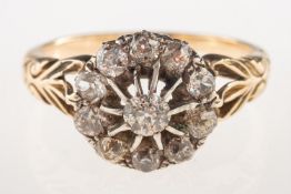 A Victorian diamond cluster ring,