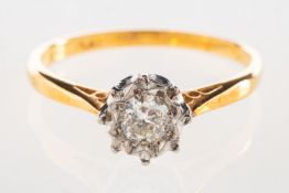 A diamond solitaire ring, an illusion-set brilliant-cut diamond, diamond approx. 0.