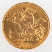 A full sovereign, an Edward VII 1910 full sovereign, 8.0grams.
