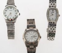 A group of three dress watches,