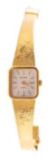 Five dress watches including Timex, a gold-plated lady's watch with mother-of-pearl style dial,
