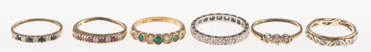 A group of six rings,