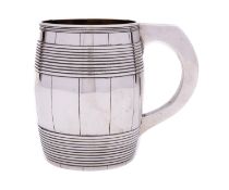 A George III silver barrel mug by Thomas Heming, London 1770,
