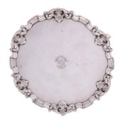 A George V silver waiter by William Burfords & Son (Exeter), London 1913, in the George II style,