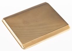 An Art Deco 9ct gold cigarette case, with engine turned engraving to front and back covers,