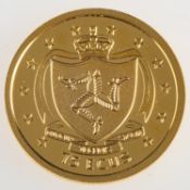 A Pobjoy Mint 1994 Isle of Man Ecu, number 0625, 999.9 gold, 6.22grams, boxed with certificate.