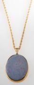 An opal pendant with chain,