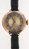 Rolex Prima a lady's 9ct gold wristwatch the round dial with silvered chapter ring having black
